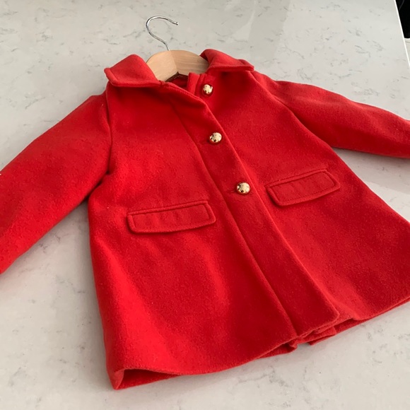 Baby Gap toddler red pea / trench coat - Picture 3 of 5